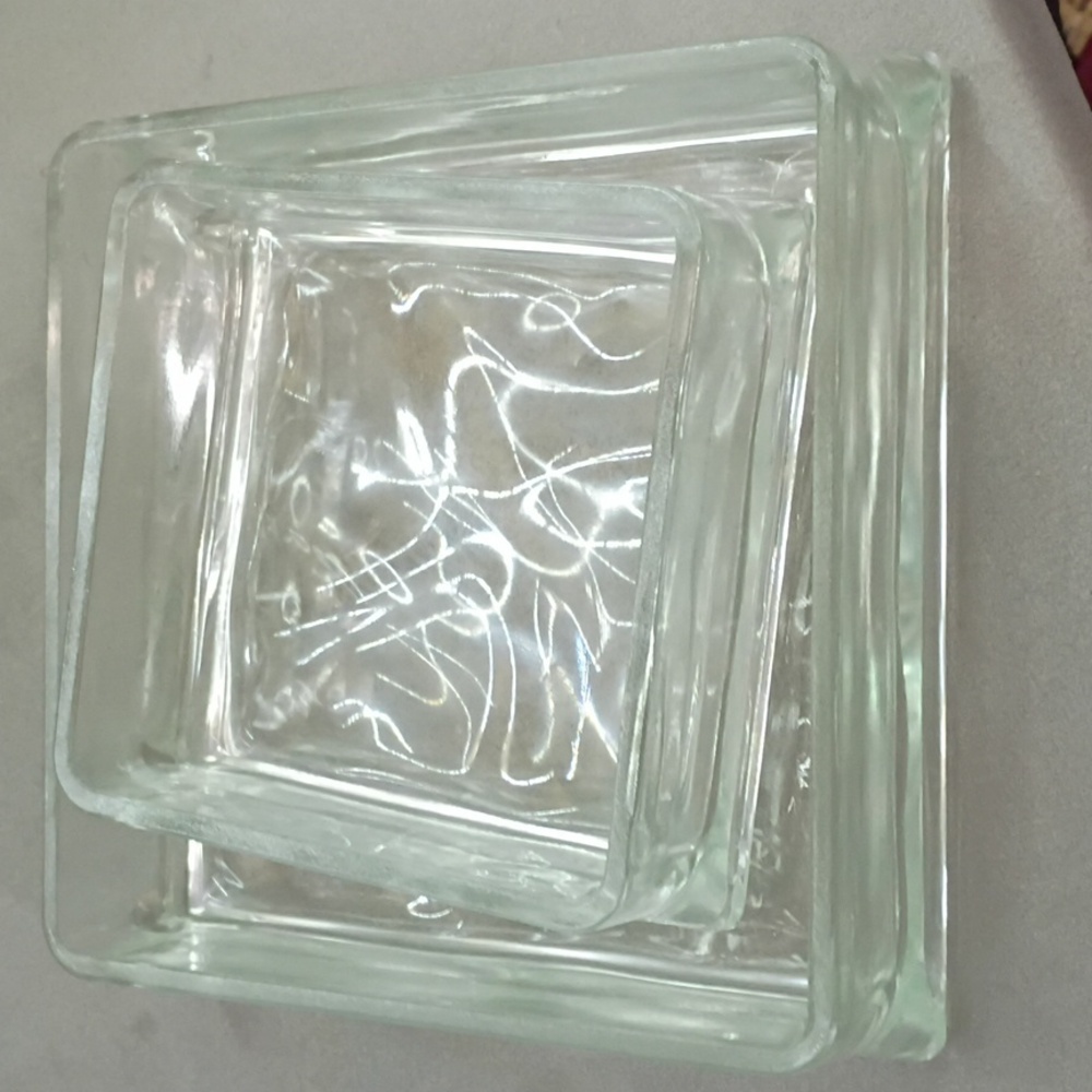 Lot of 2- Vintage Square Glass Nesting Dishes Excellent Quality- Thick, Heavy